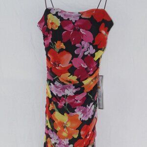 NWT B.Darlin Juniors Small 14.5” pit to pit Bodycon Floral Knee Length Dress NEW